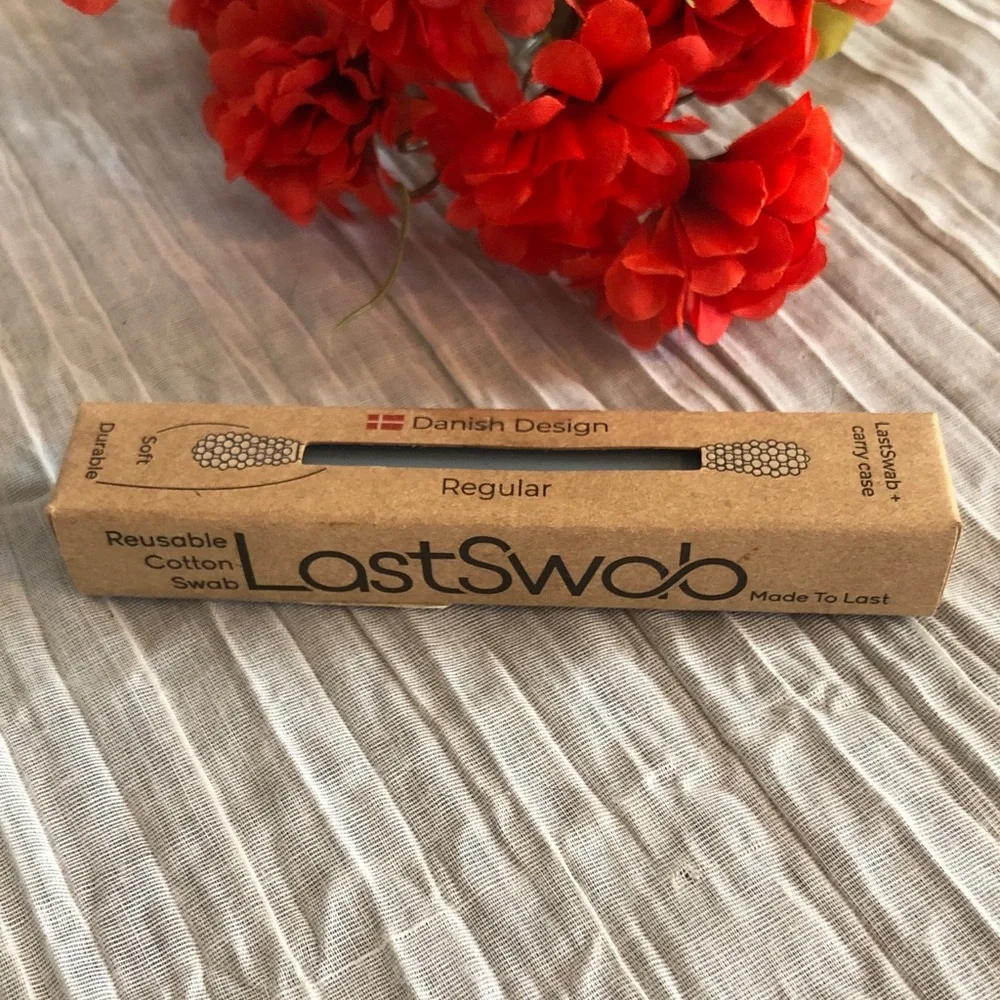 LAST SWAB Reusable Cotton Swab Regular w/plastic case box ECO FRIENDLY NEW